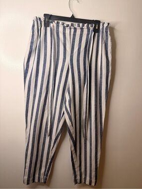 beachlunchlounge Blue and White Vertical Stripe Men’s Chinos